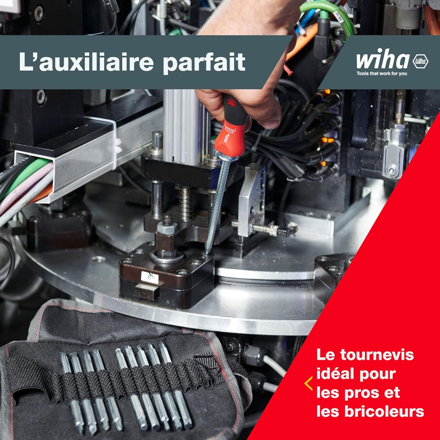 3591 Lot De 11 Tournevis À Fente/Cruciforme/Réversible | (03591) for Recessed Screws, Hex, Phillips, TORX, Slotted Incl. Roll-Up Pouch I Screwdriver Set