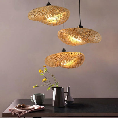 Luminaire Plafonnier Rétro Boho 3 Lumières Lustre Abat-Jour En Rotin Naturel Lampe Suspendue E27 Suspension Luminaire Suspendu Avec Abat-Jour En Osier Pour Cuisine Salon Café Luminaire En Rotin