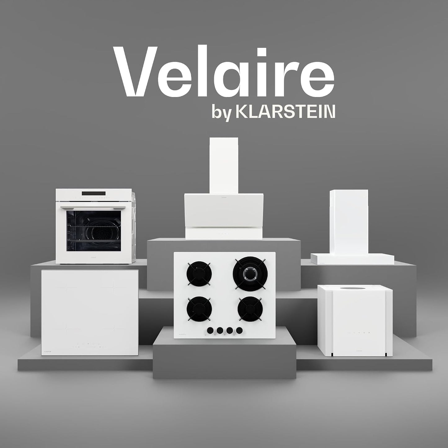 Klarstein Velaire Hotte Aspirante 90 Cm - Hotte Décorative, 820 M³/H, A++ Énergie, Commandes Tactiles, LED, Filtre Charbon, Silencieuse, 3 Vitesses + Boost, Hotte Cuisine Moderne, Blanc