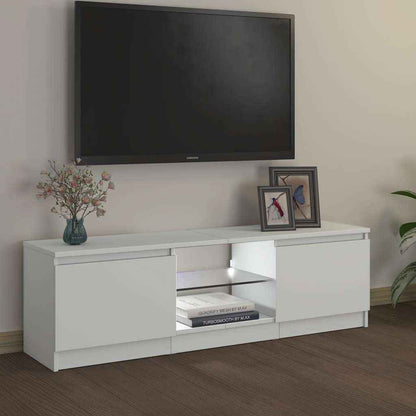 Meuble TV Avec Lumières LED Blanc 120X30X36 Cm
