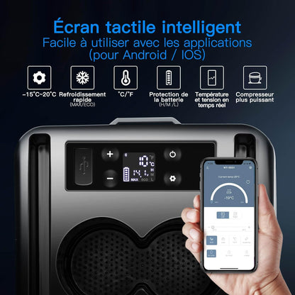 15L Compresseur Électrique, 12V Réfrigérateur De Voiture À Compresseur, APP Und Bouton Contrôle, Frigo Pour Voiture, Camion, Camping, Voyage