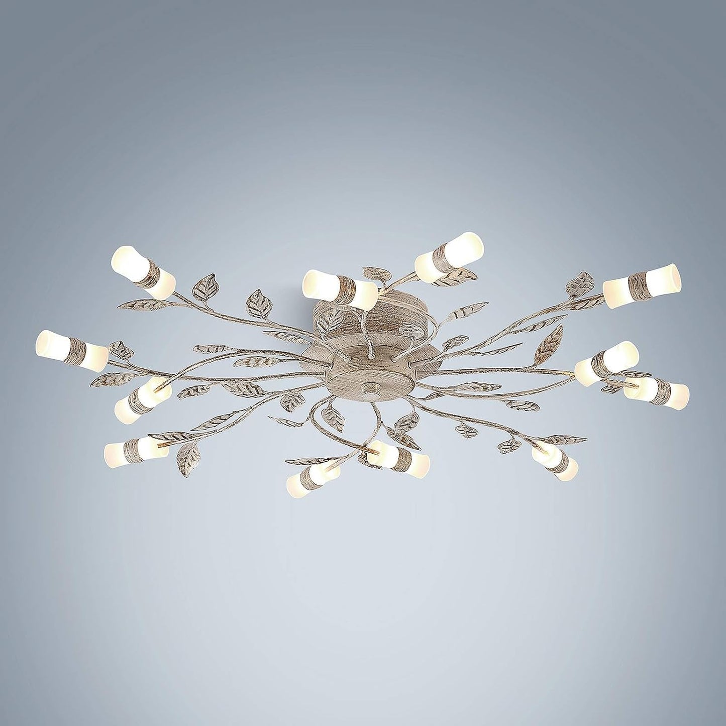 LED Plafonnier Bolonia (Traditionnel) En Bronze Métal E. A. Pour Salon & Salle À Manger (À 12 Lampes,), Eclairage Lampe Luminaire Plafond Eclerage