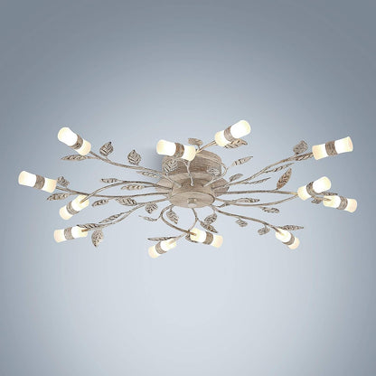 LED Plafonnier Bolonia (Traditionnel) En Bronze Métal E. A. Pour Salon & Salle À Manger (À 12 Lampes,), Eclairage Lampe Luminaire Plafond Eclerage