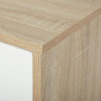 Bibliothèque 9 Casiers, 4 Ouverts + 5 Portes, Chêne, 90X30X90 Cm | Structure En Bois Massif. Exposez Et Rangez Vos Affaires. Idéal Salon, Bureau, Étude. Gain De Place.