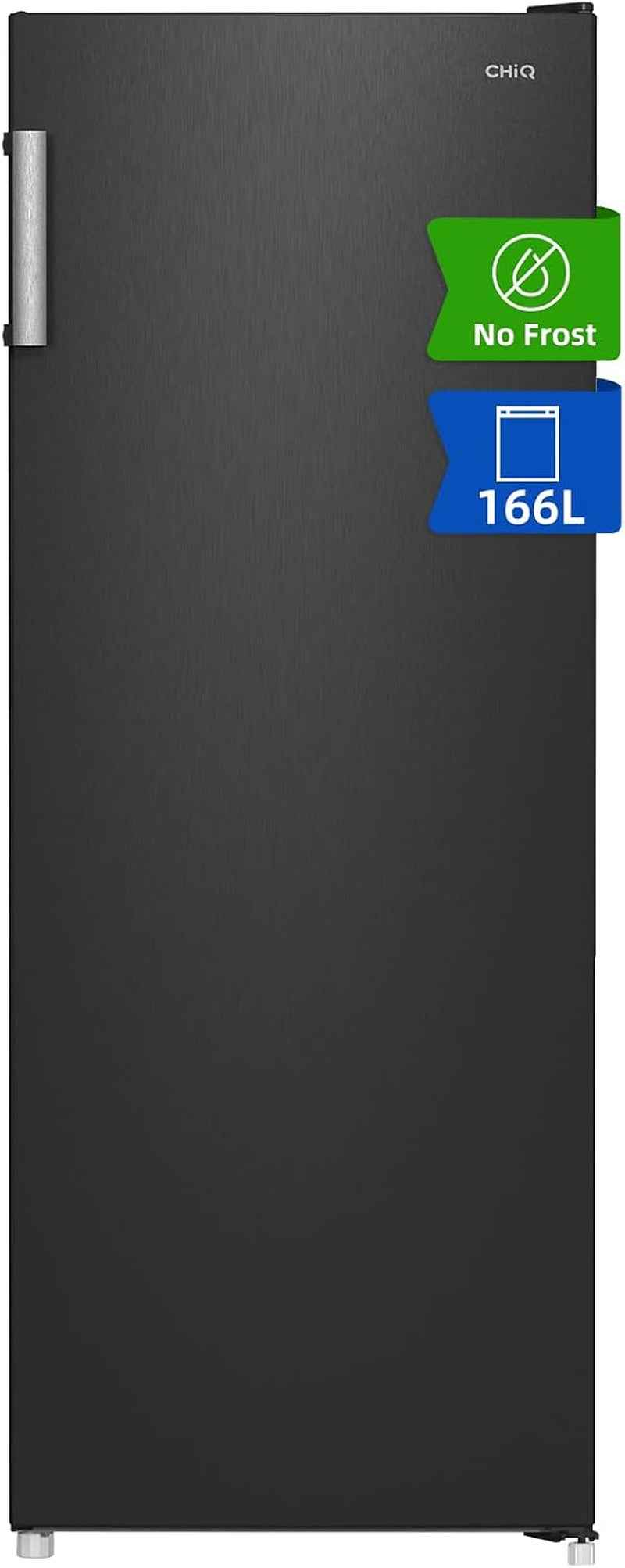 Congélateur Armoire 166L Avec No Frost & 4 Étoiles Noir（Fsd166Ne4E） | 3 Tiroirs, 2 Abattants, Multi Airflow, 144Cm H, Éclairage LED, Porte Réversible, Gain De Place