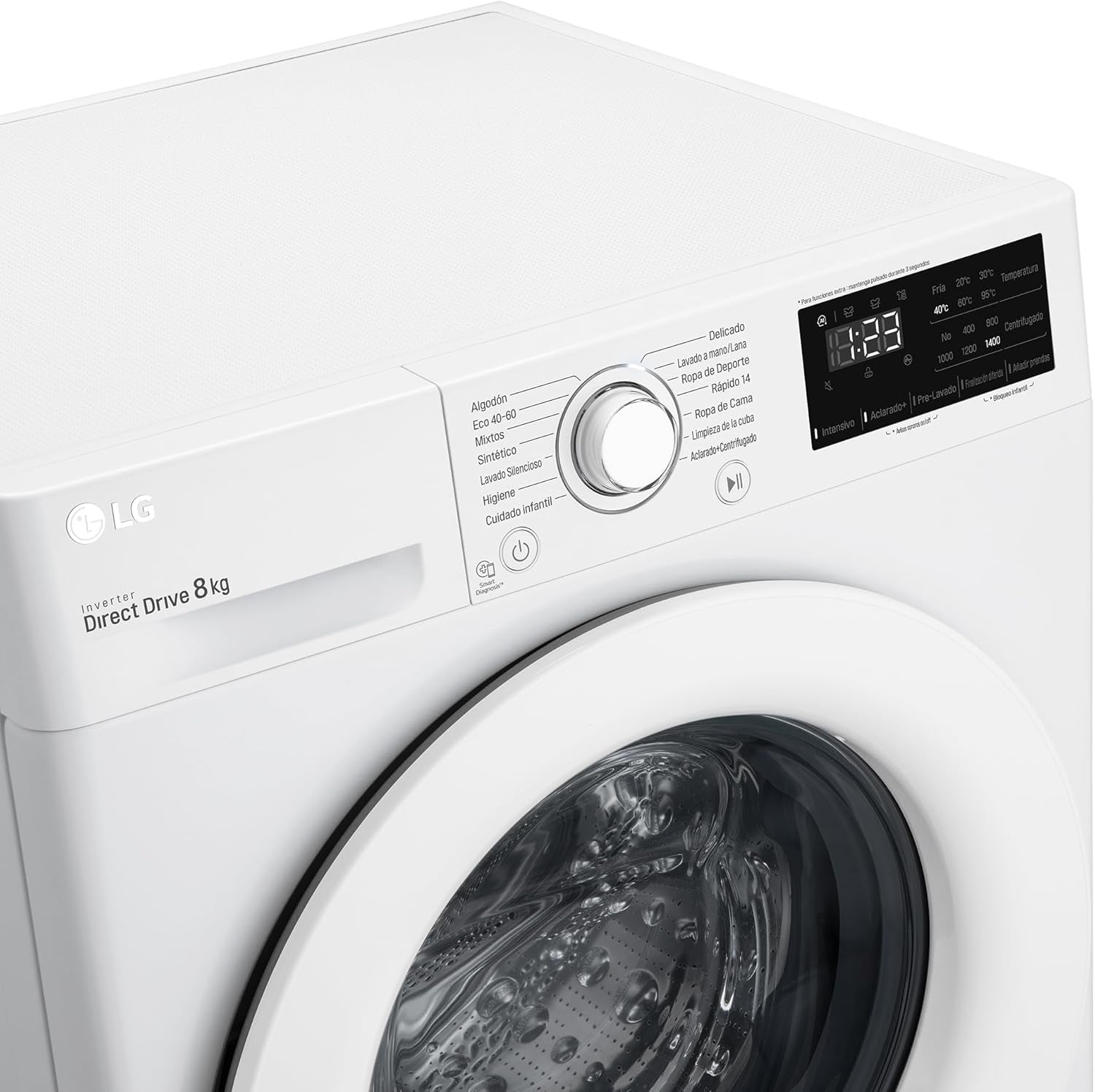 F4WV3008N3W Machine À Laver 8 Kg Charge Frontale 1400 Tr/Min, Intelligence Artificielle Blanc
