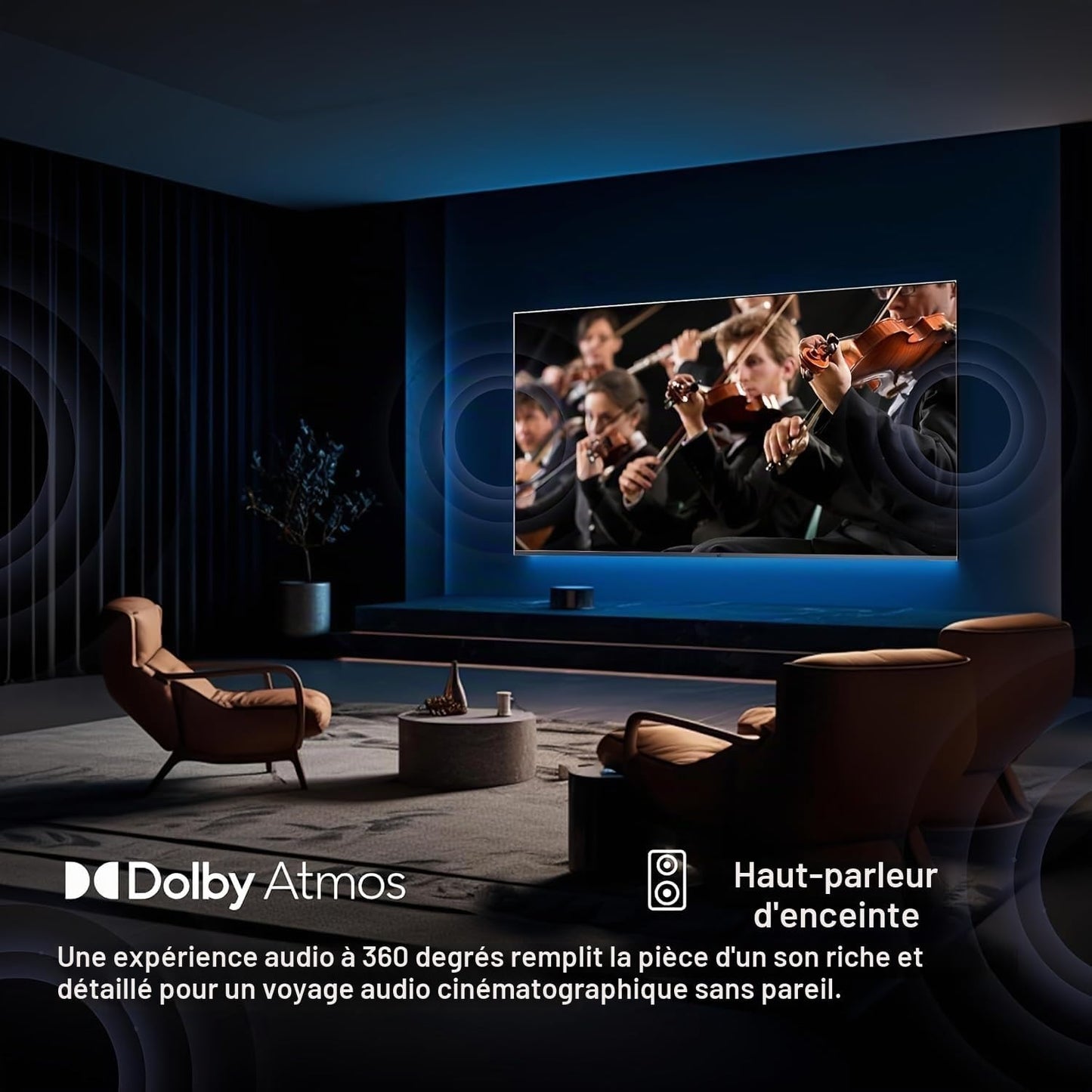 TV 55 Pouces 4K UHD Smart TV, Google TV Avec Cast Intégré, Dolby Vision Et Atmos, HDR 10, MEMC Pour Des Images plus Fluides
