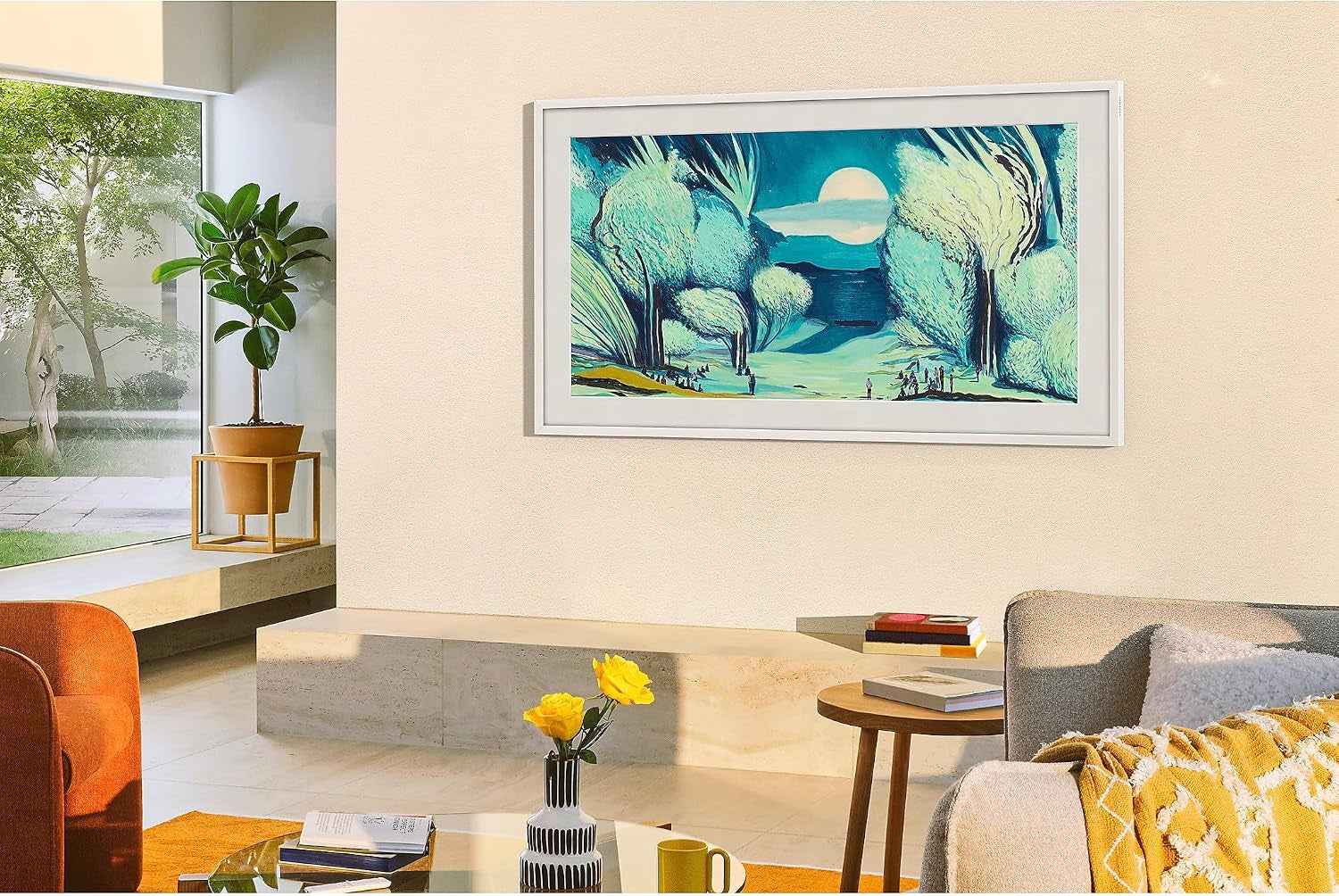 the Frame LS03F Téléviseur 4K QLED 43" UHD, Design Moderne, Processeur NQ4 AI Gen2, Art Mode, Qualité D'Image Artistique, Câble À Un Connecteur,  Vision, AI