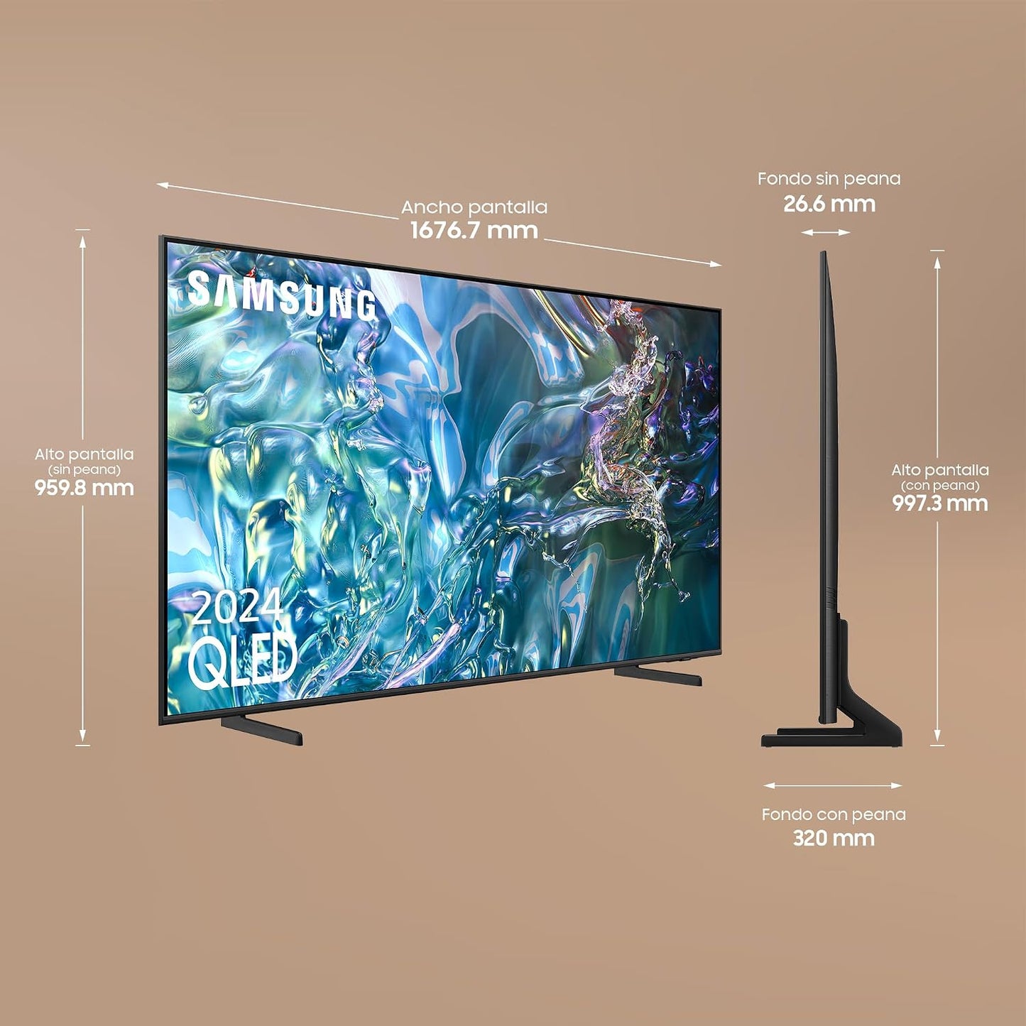 TV QLED 4K 2024 75Q60D Smart TV De 75" Avec plus D'1 Milliard De Couleurs, Couleurs Certifiées, Le Meilleur Smart TV Et Contrôlez Votre Maison Avec Smartthings