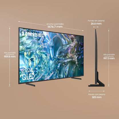 TV QLED 4K 2024 75Q60D Smart TV De 75" Avec plus D'1 Milliard De Couleurs, Couleurs Certifiées, Le Meilleur Smart TV Et Contrôlez Votre Maison Avec Smartthings