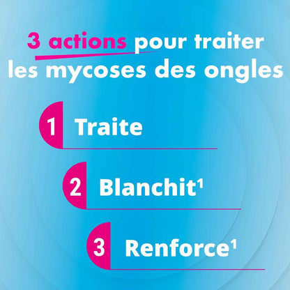 ® Mycose De L’Ongle 3 Actions – Traite La Mycose, Blanchit * Et Renforce Les Ongles * – Application 1 Fois Par Jour – Sans Limage – plus De 400 Applications – 7 Ml
