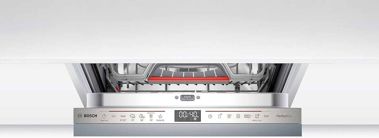 SPV6ZMX23E Série 6 Smart Lave-Vaisselle Entièrement Intégré, Largeur 45 Cm, Tiroir À Couverts, Programme Silence Particulièrement Silencieux, Perfectdry Avec Zéolite Sèche Même Le Plastique
