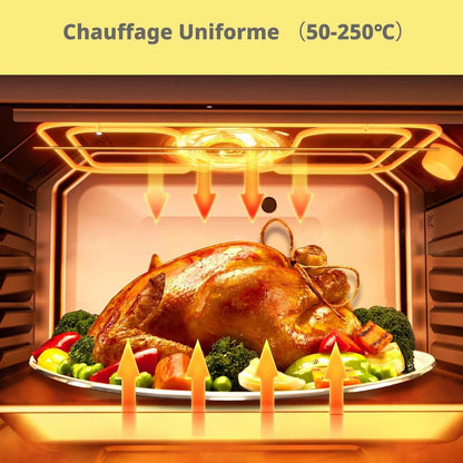 ' CBO60M80M1-BK Four Encastrable De 60 Cm, 60 Litres, Avec 8 Fonctions, Frire À Air, La Cuisson En Plusieurs Phases, La Porte Amovible, Facile À Nettoyer, Netoyage À La Vapeur, Noir