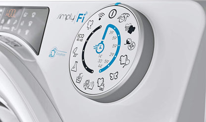 Rapidó RO 1284DWME/1-S – Lave Linge 8 Kg, 9 Cycles Rapides, 1200 Tours/Min, Wi-Fi & Bluetooth, Moteur Inverter, Fonction Vapeur, 51 Db, Classe A+++-20% AB, Blanc