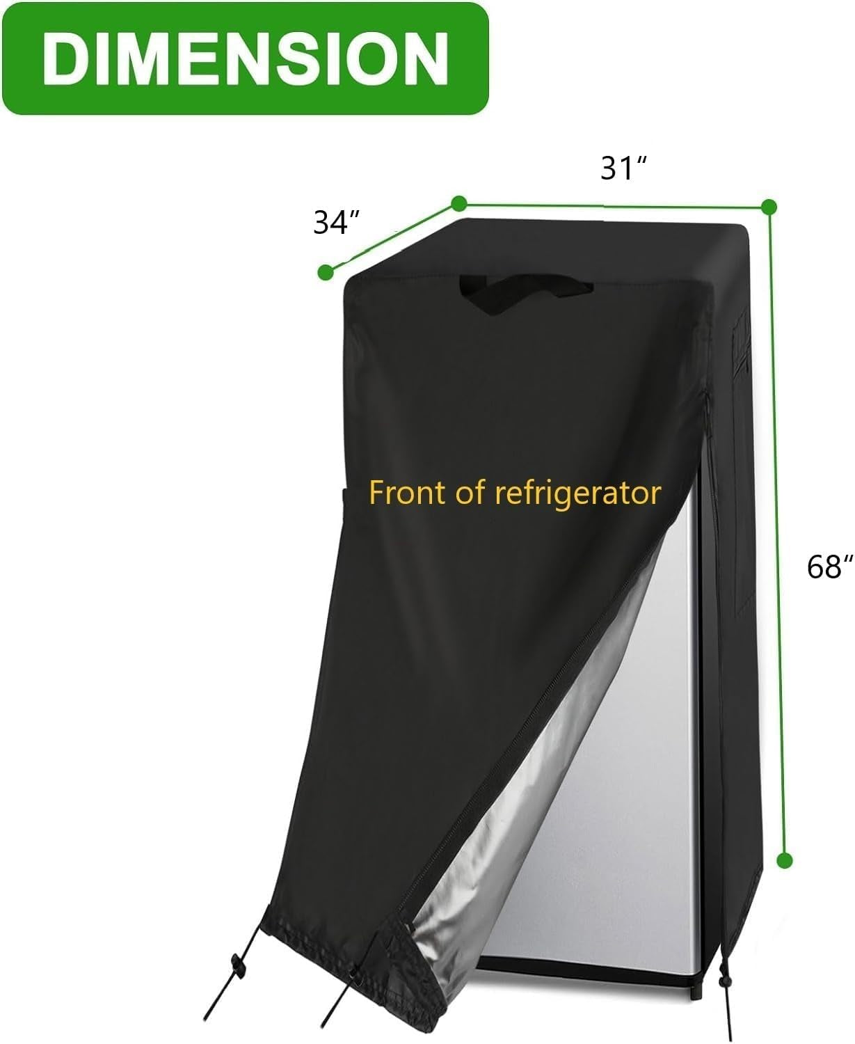 Guisong Housse De Réfrigérateur Imperméable Et Anti-Poussière Pour Protéger Les Congélateurs Verticaux/Réfrigérateur À Boissons - Convient Pour Les Chambres Froides (78,7 X 86,4 X 172,7 Cm (L X P X H)