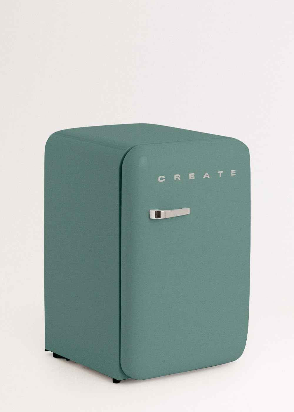 / RÉTRO FRIGO 83.5 Argent/Réfrigérateur Vert Sauge Avec Poignée Argentée / 98W, Basse Consommation, 2 Étagères, Régulateur De Température, Porte-Bouteilles, 56X54X84Cm.