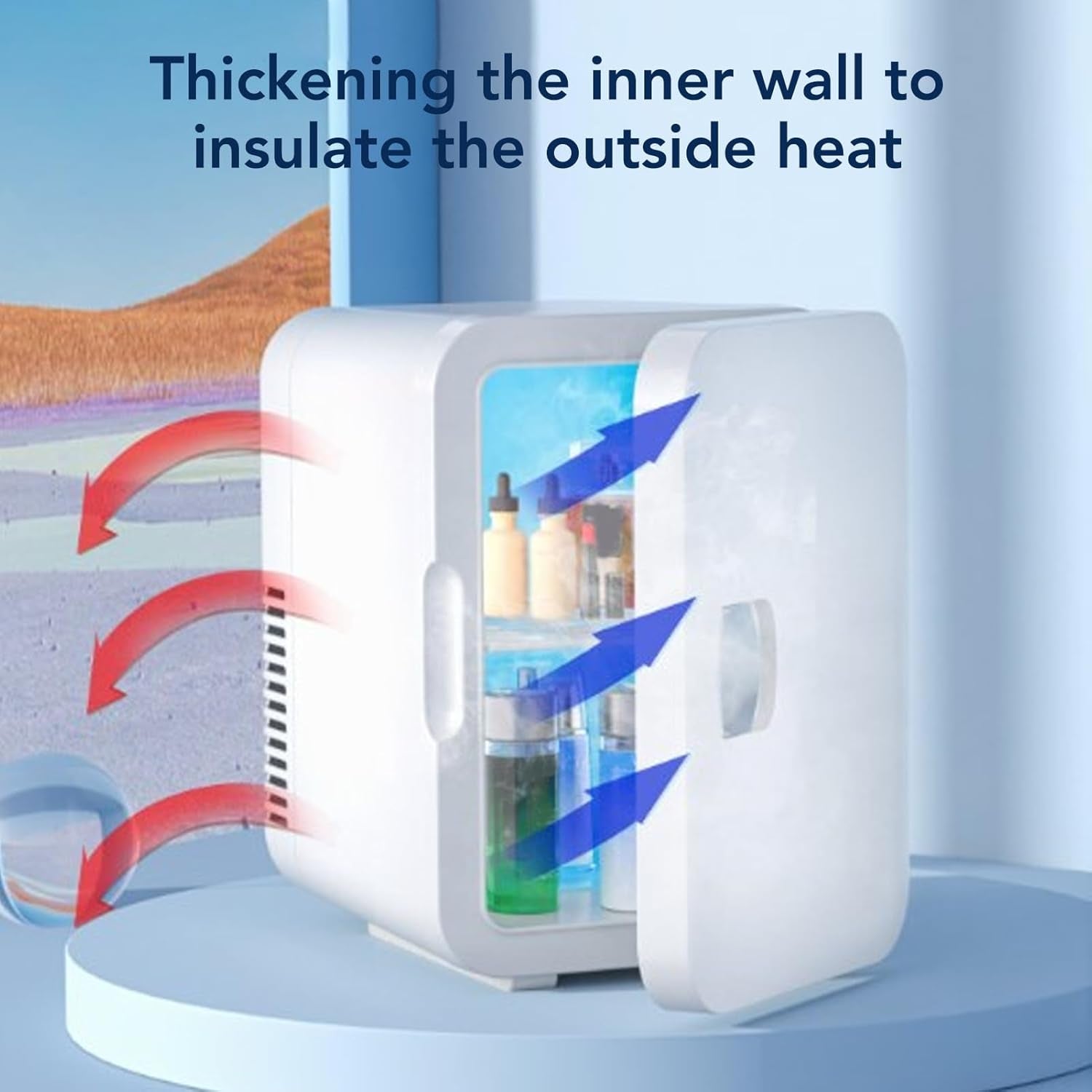 Mini Réfrigérateur, Fonctionnement Silencieux, Réfrigérateur Compact Portable Multifonctionnel Pour Le Bureau