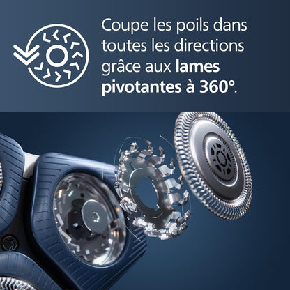 Rasoir Électrique Série 7000 Pour Homme Wet & Dry Avec Tondeuse Rétractable, Socle De Charge, Coffret De Voyage Et Brossette De Nettoyage (Modèle S7887/35)