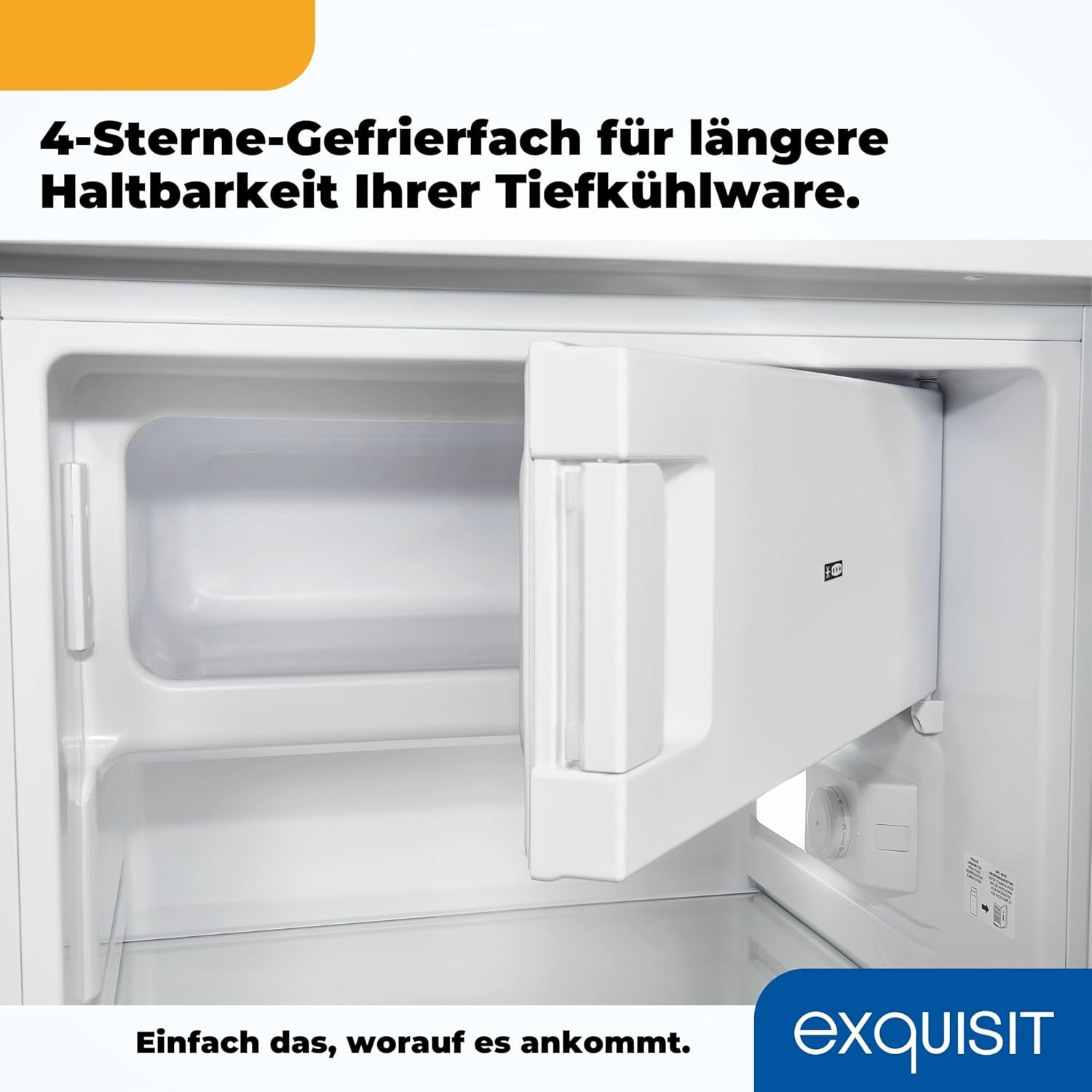 Exquisit Réfrigérateur Table Top KS16-4-HE-040D Blanc | Classe D Très Efficace | Sous Comptoir Avec Congélateur | 109 Litres De Capcité Nette