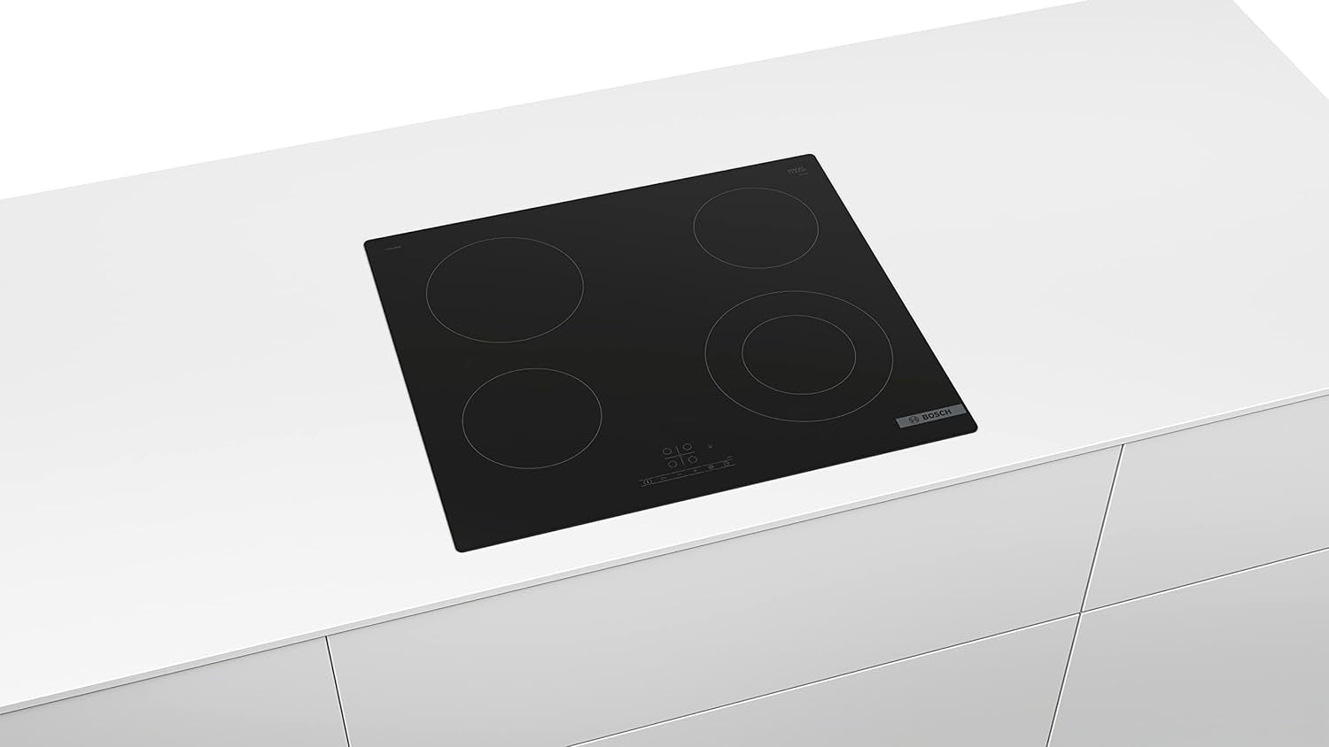 PKF611BB8E- Série 4,Table De Cuisson Vitrocéramique - 4 Foyers - 60 Cm - Puissance 6600 W - Noir & BFL520MS0 Série 4 - Micro-Ondes Intégrable, 60 X 38 Cm, 21 Litres, Inox