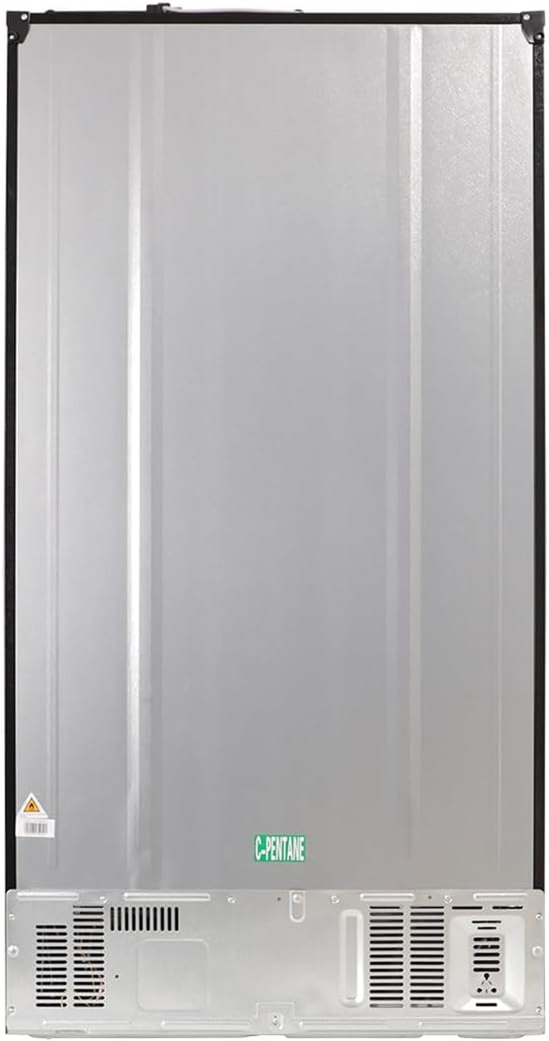 Respekta Réfrigérateur-Congélateur Côte À Côte Avec Distributeur D'Eau En Acier Noir AC178BSWS-18 / H:178 Cm, L:91 Cm/Compartiment Réfrigérateur De 326 L, Congélateur De 174 L, No Frost