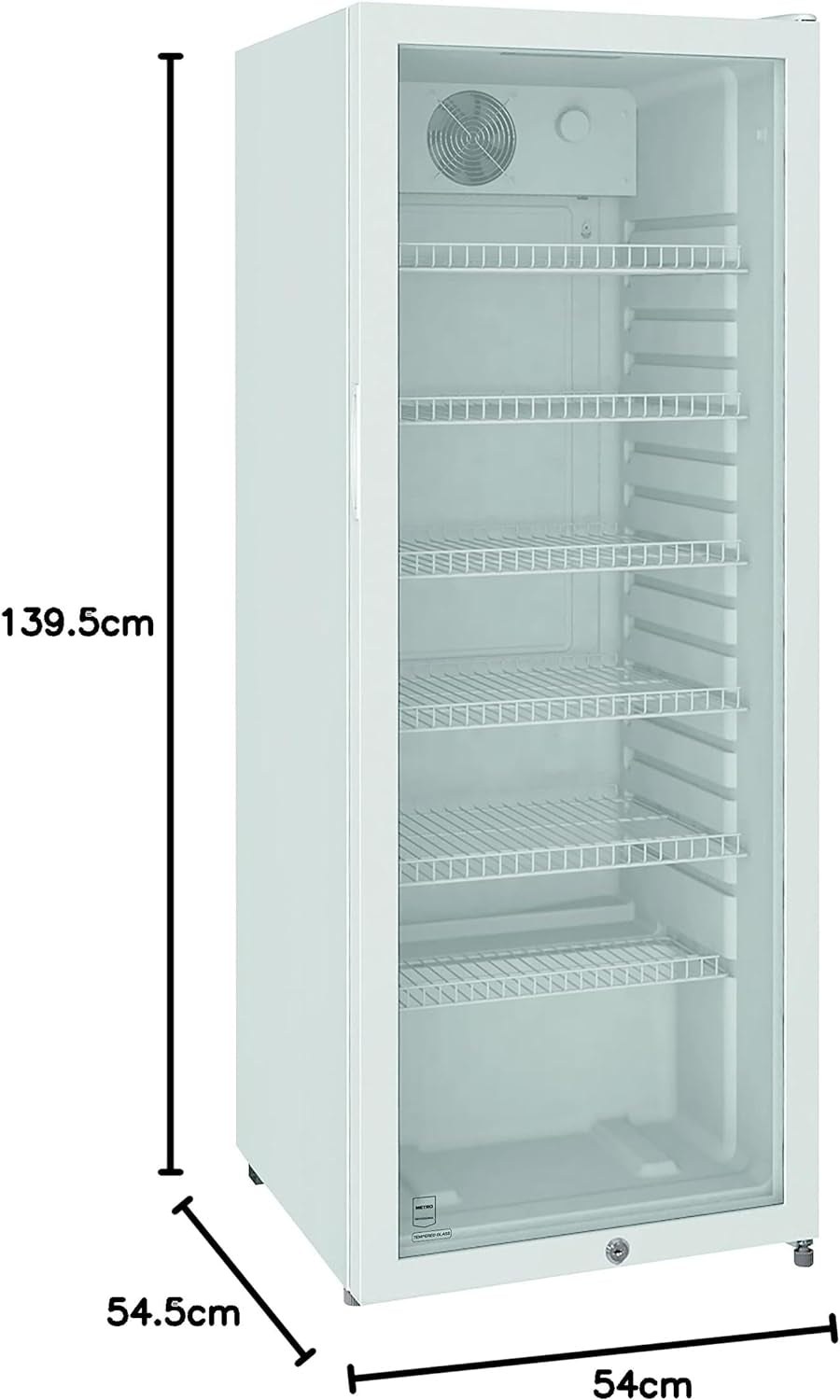 METRO Professional Réfrigérateur À Boissons GSC4240, 237 L, 54 X 54.5 X 139.5 Cm, Métal/Plastique/Verre, Refroidissement Statique, 110 W, Blanc