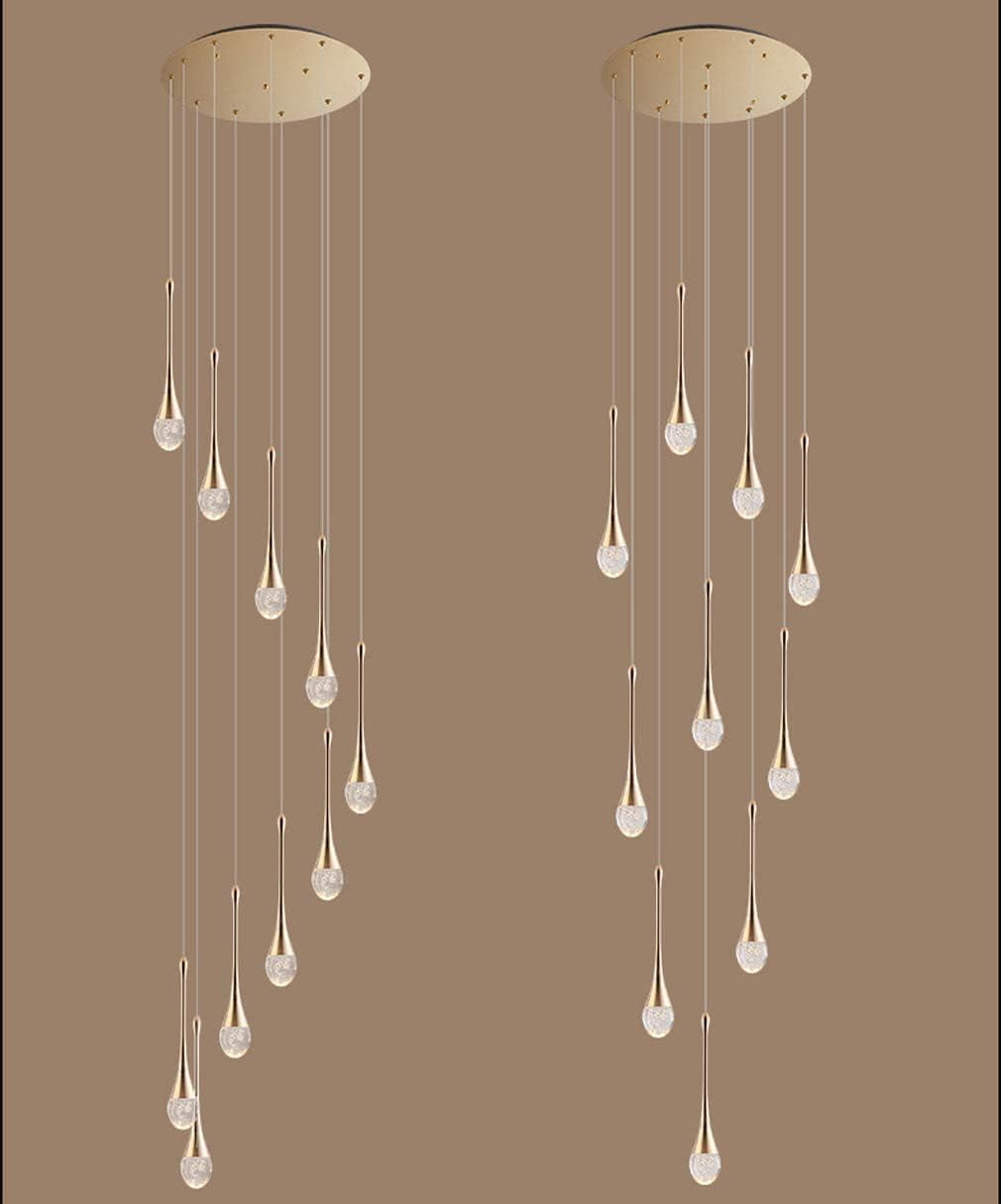 LED Lustre Escalier Moderne Goutte D'Eau Pendentif Éclairage Pour Villa Duplex Escalier Longue Suspension Lampe