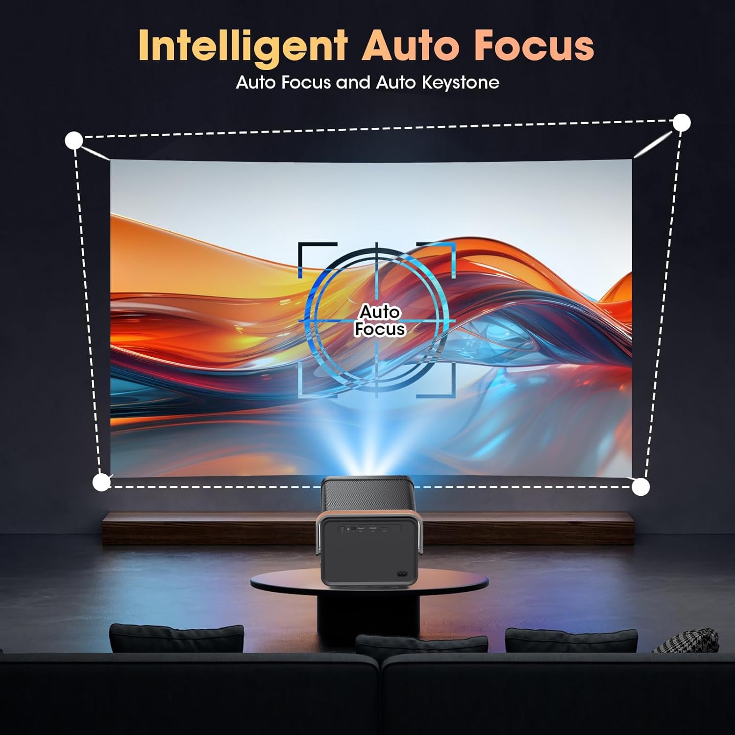 Projecteur, Mini Projecteur Portable 1080P HD 4K, Projecteur Home Cinéma Avec 5G Wifi 6 Et Bluetooth, Projecteur Vidéo Extérieur Pour Phone/Android/Tv Stick/Hdmi/Usb/Ordinateur Portable/Ps5