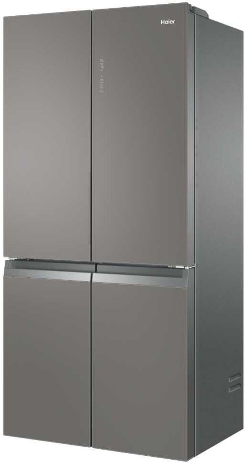 HTF-540DGG7 Réfrigérateur Combiné - Pose Libre, 528L, 4 Portes, Humidity Zone, Total No Frost Air Surround, My Zone Plus, Gris, Classe F