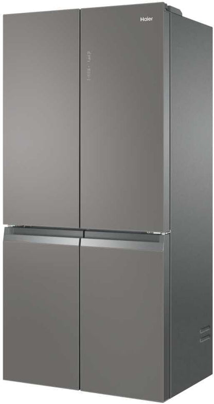 HTF-540DGG7 Réfrigérateur Combiné - Pose Libre, 528L, 4 Portes, Humidity Zone, Total No Frost Air Surround, My Zone Plus, Gris, Classe F
