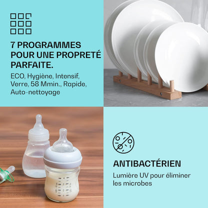 Mini Lave Vaisselle Encastrable De 6 Couvert, Lave-Vaisselles Silencieux, 6 Programmes De Lavage, Petit Lave-Vaisselle De Table, Lave Vaisselle Portable, Facile À Installer Pour La Maison