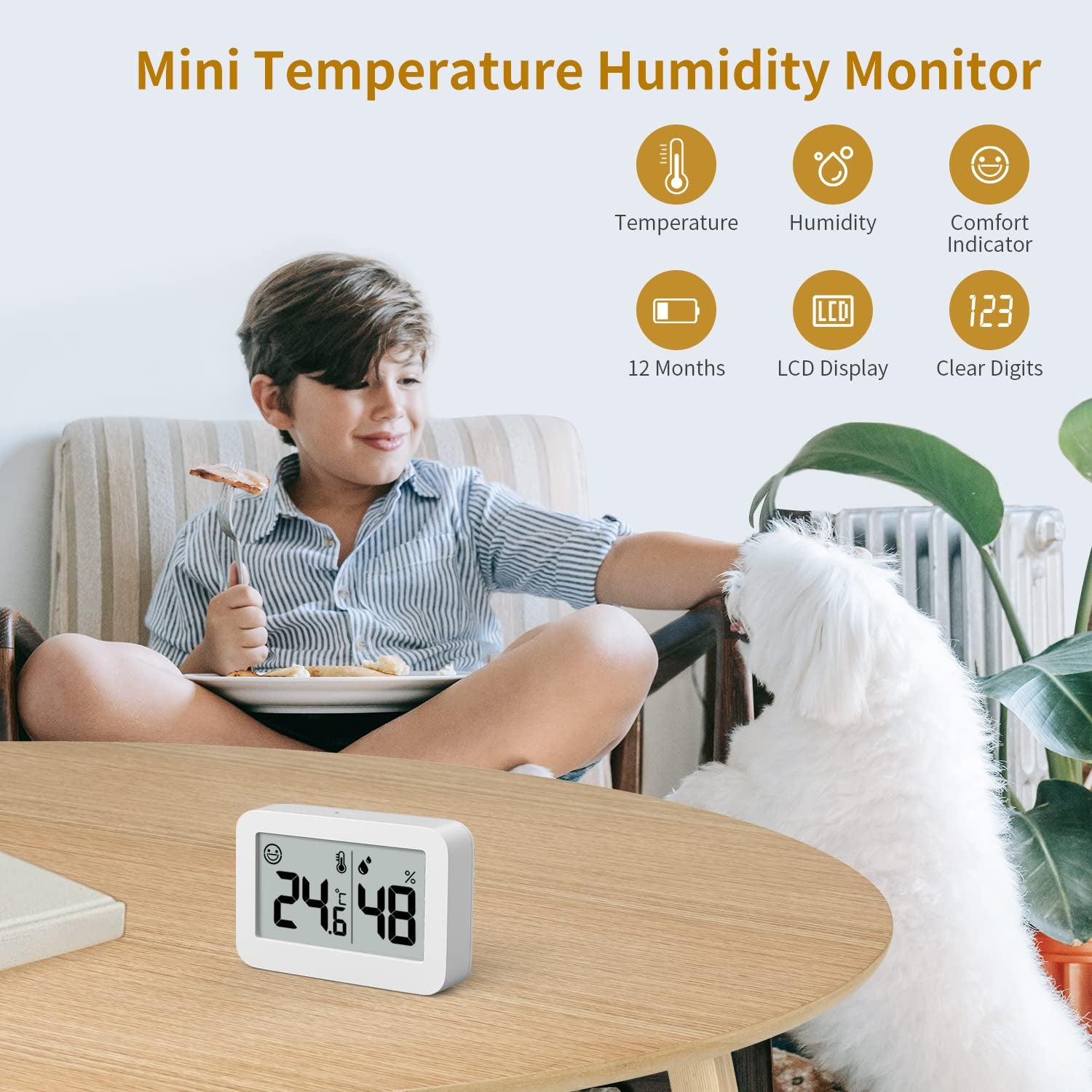 2 Mini Hygromètres Thermomètres D'Intérieur, Jauge D'Humidité Avec Celsius (℃), Moniteur De Température Numérique Pour Cave À Serre, Chambre De Bébé, Cave, Incubateur De Reptiles