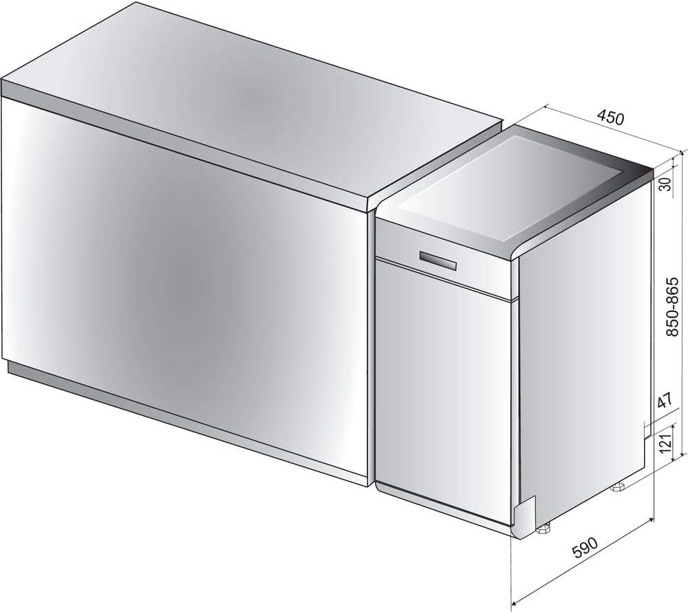 Hotpoint HSFC 3T127 C Lave-Vaisselle Autonome 10 Places A++ - Lave-Vaisselles (Autonome, Compact (45 Cm), Blanc, Blanc, Tactil, LED)
