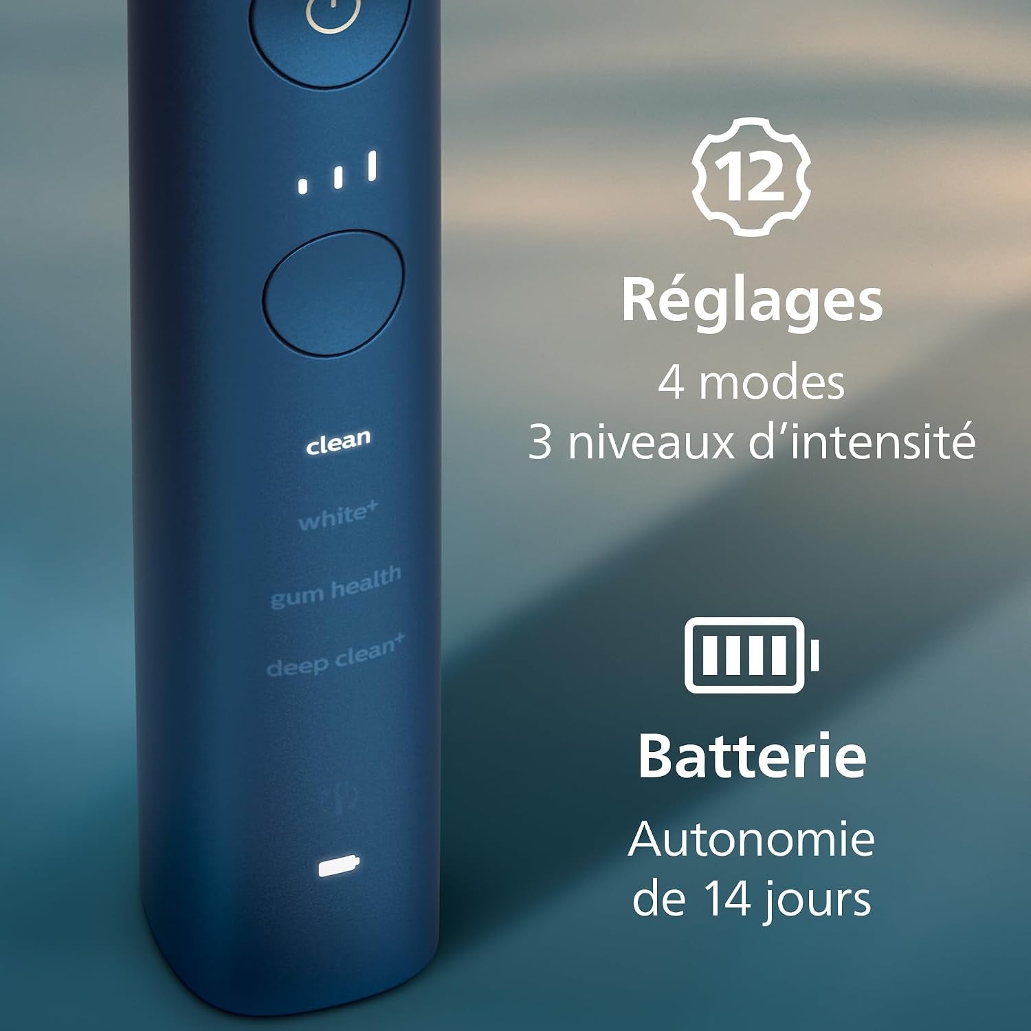 Sonicare Diamondclean 9000 - Brosse À Dents Électrique Avec Application, Édition Spéciale, Capteur De Pression, Socle De Charge, Bleu Marine, Modèle HX9911/89