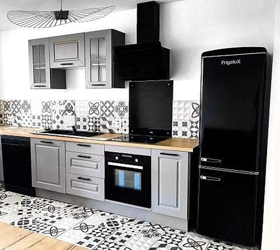 - Réfrigérateur Combiné Rétro CB255RNA++ - Réfrigérateur Congélateur 2 Portes - 255L Dont Congélateur 63L - Dégivrage Automatique, Pose Libre, Style Vintage - Noir