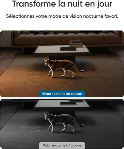 Eufy E30 4K Caméra Intérieure, Caméra De Surveillance Intérieure | Caméra Pour Bébés Et Animaux, 4K UHD, Rotation 360° Et Inclinaison, Vision Nocturne, Détection IA, Sans Frais Mensuels