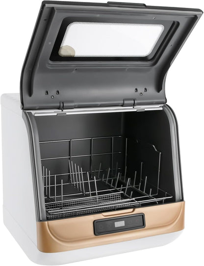Mini Lave-Vaisselle Table Espace Couverts Sur Mesure Maison Bureau Camping Dortoirs Lavage Fruits Petit Lave-Vaisselle Portable Multifonction Pas D'Installation Nettoyage Complet (Or)