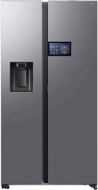 Samsung RS90F65EDTEF Réfrigérateur-Congélateur Côte À Côte, Réfrigérateur AI Avec Congélateur, 178 Cm, 621 L, Distributeur D'Eau/Glaçons Avec Réservoir D'Eau, AI Home, Commande Vocale, Aspect Inox