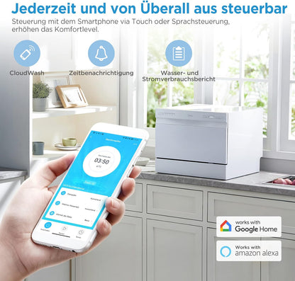 ST 3.6F Wi Lave-Vaisselle Mini Compact De Table, 6 Programmes De Lavage, Départ Différé, Fonction Séchage Supplémentaire, Contrôle IOT, Idéal Pour Les Petits Appartements