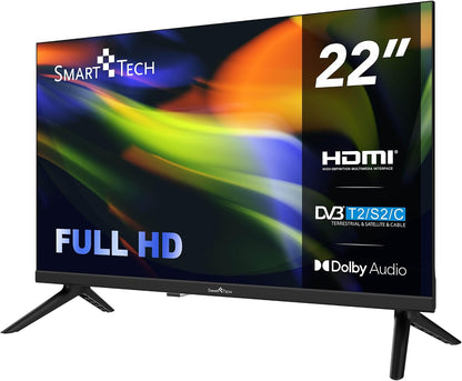 TV LED Full HD 22" (55 Cm) 22FN01V, HDMI, USB, Résolution: 1920 * 1080, Modèle 2024