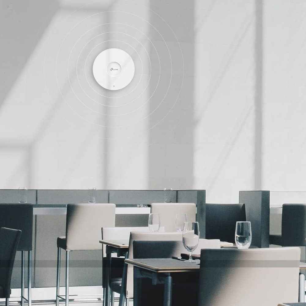 Omada Point D'Accès Wifi 6 Plafonnier AX3000 Mbps, EAP650 | Port Gigabit Poe+, Gestion Simplifiée via L'Application Omada, Omada Mesh, Idéal Pour Bureaux, Hôtels/Commerces