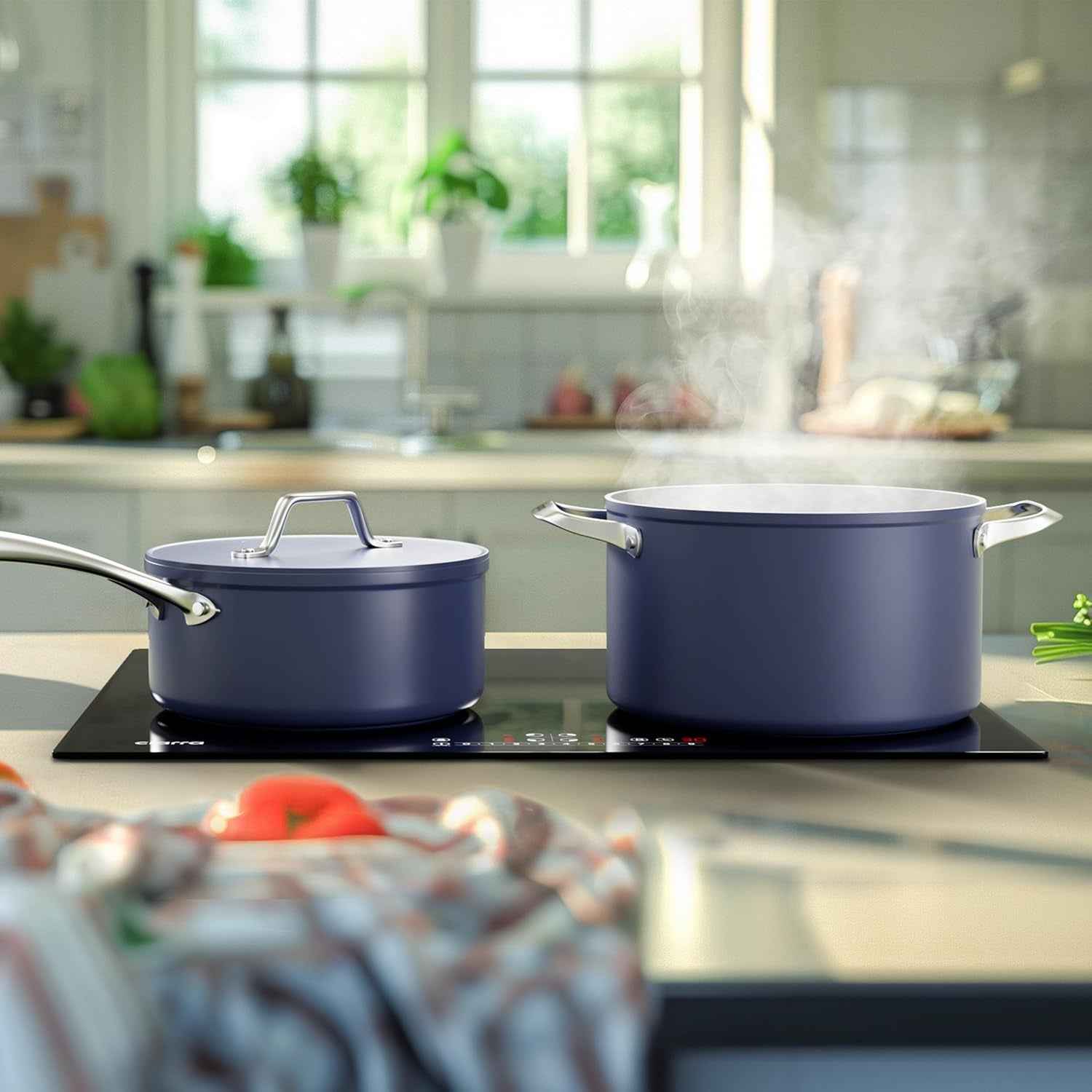 Plaque De Cuisson Induction 4 Foyers 7200W Fonction Boost | Puissance Limitée, Contrôle Slider, Fonction Pause, Minuteur, Sécurité Enfant