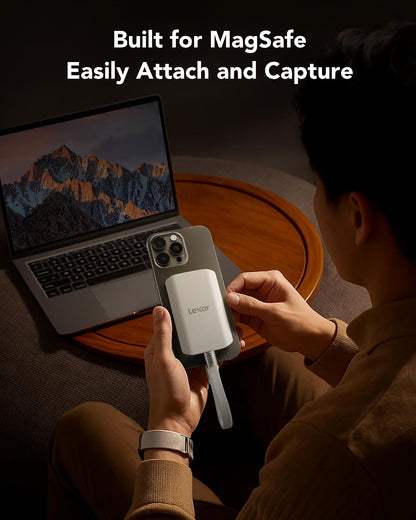 ES5 Portable Disque SSD 1To, USB 3.2 Gen2X2 Avec Jusqu'À 2000 Mo/S En Lecture Et Écriture, Protection IP65, Magsafe Phone SSD Compatible Apple Prores 4K (Iphone 15/16) Et Galaxy S25 8K