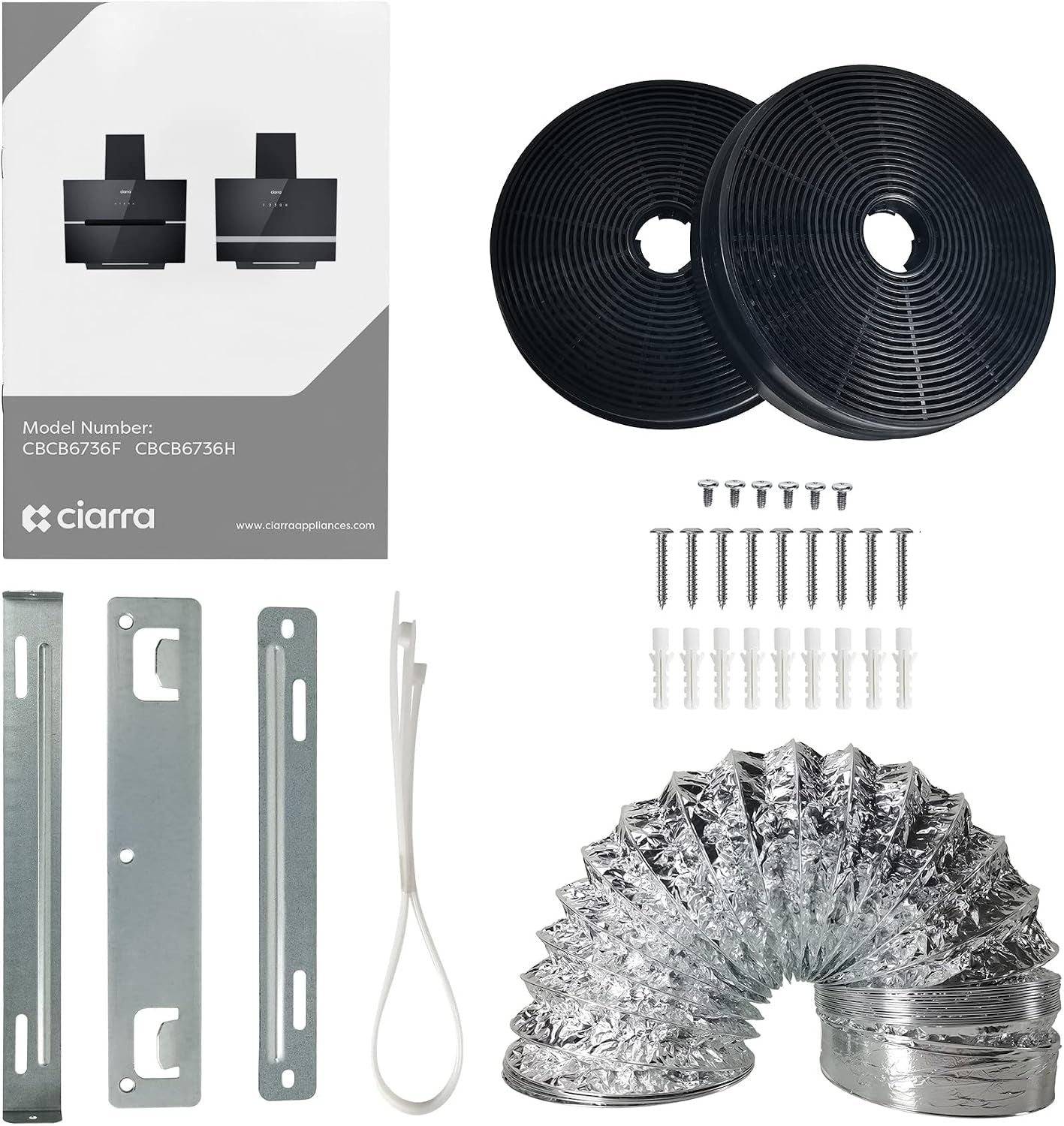 CBCB6736H Hotte Aspirante 60 Cm Classe A+++ - Hotte Inclinée 685M³/H | Filtre À Charbon CBCF003 Inclus - Recyclage & Évacuation - Wifi &Commande Tactile- 4 Vitesses Avec Boost - LED Dimmable -Noir
