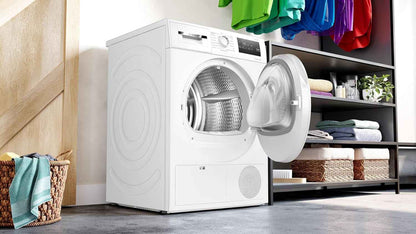 Bosch WTH8300DFR Série 4 - Sèche-Linge, Écran LED, Filtre Easyclean | Blanc, 8 Kg, Pompe À Chaleur, Autodry, Séchage Rapide 40 Minutes