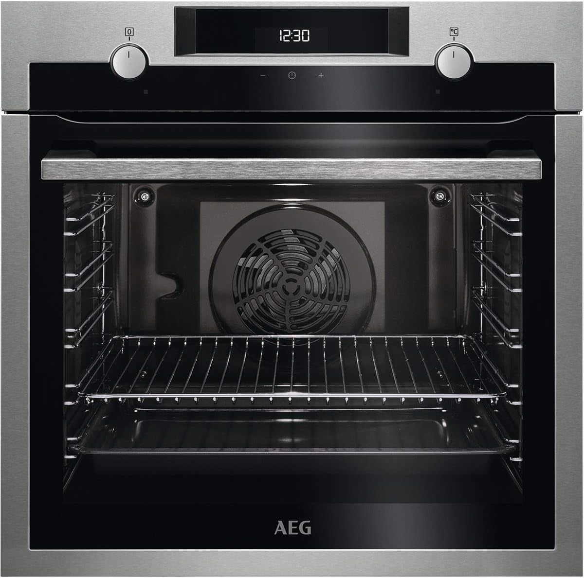 BEE435111M Four Électrique Multifonction, Intégrable, Nettoyage Aquaclean, 9 Fonctions, Cuisson Multi-Niveaux, Écran LCD Tactile, Ventilateur XXL, Capacité 72 L, Inox, Classe A+