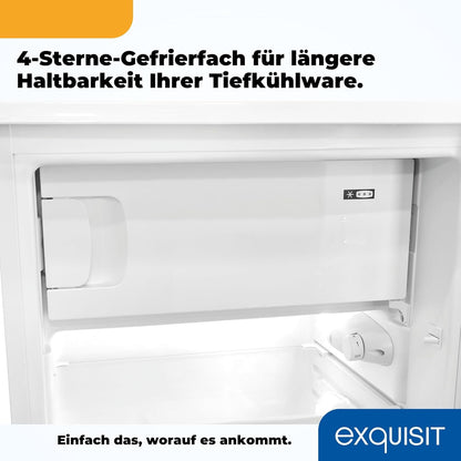 Exquisit Réfrigérateur KS15-4-031E Blanc - Capacité Utile De 113 L - 4 Compartiments De Congélation - Butée De Porte Interchangeable - Compartiment À Légumes