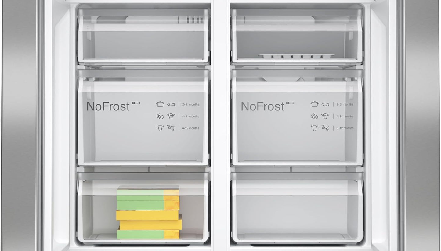 KFN96VPEA - Série 4 Réfrigérateur Multi-Portes Congélateur En Bas - 605 L - 183 X 91 (H X L) - Inox anti Trace De Doigts
