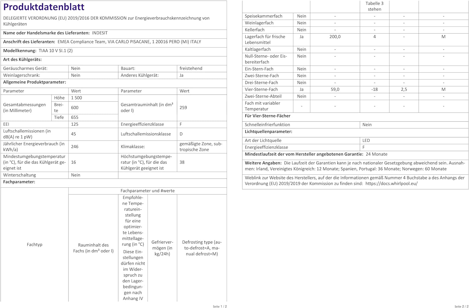 Indesit TIAA 10 V SI Autonome 251L A+ Acier Inoxydable - Réfrigérateurs-Congélateurs (251 L, N-ST, 2 Kg/24H, A+, Nouvelle Zone Compartiment, Acier Inoxydable)