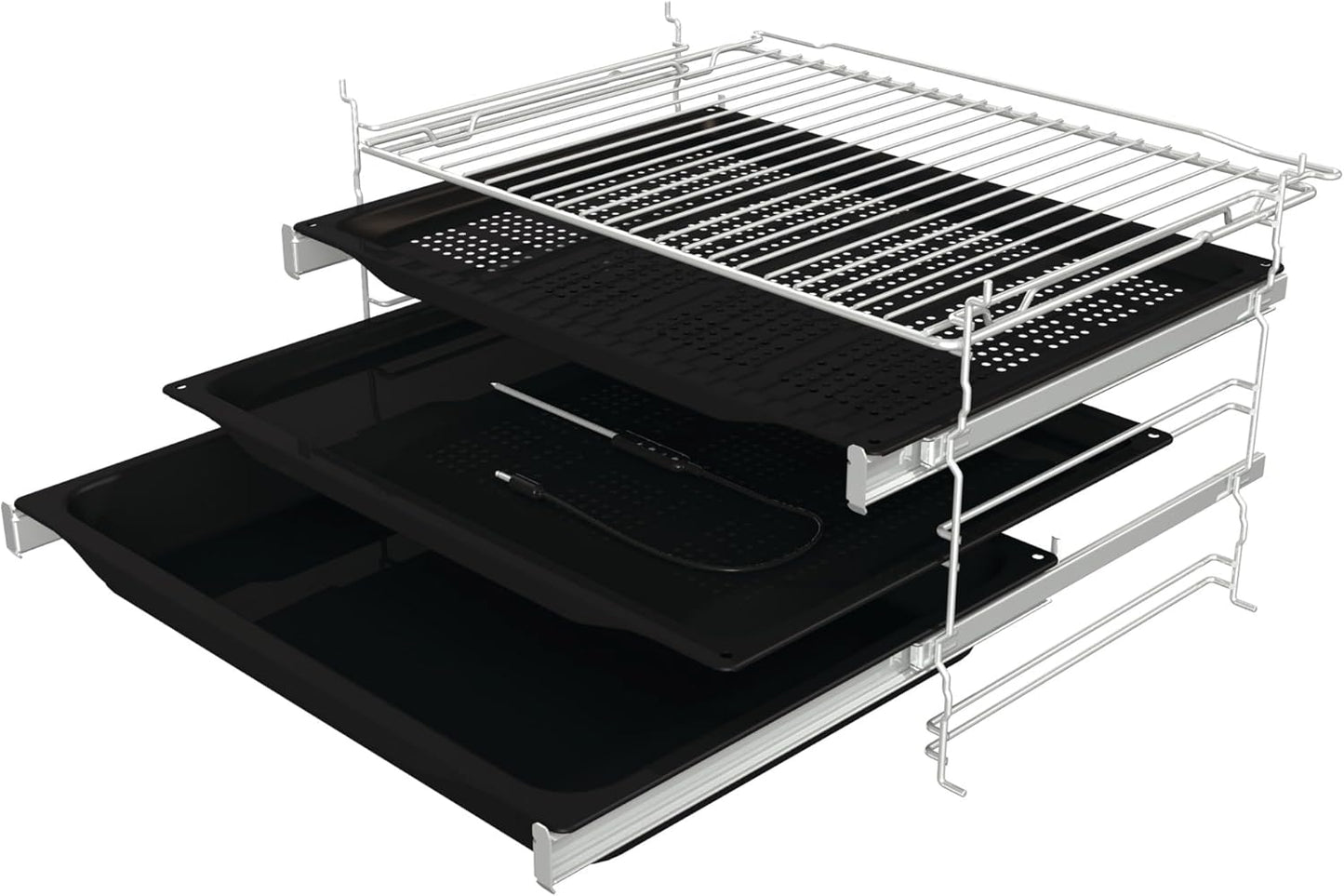 Optibake Advanced BSA 6747 A04BGWI Four Encastré/Wifi Connected / 77L / Air Chaud/Cataclean/Autobake/Touche/Extracteurs Télescopiques/Steamassist/Pizzamode 300°C/Noir